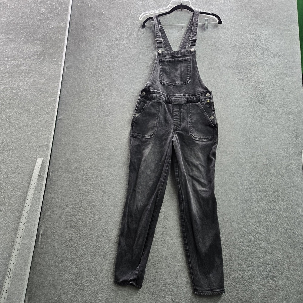 Old Navy Women Jeans‎ 4 Gray Denim Overalls 26" Inseam